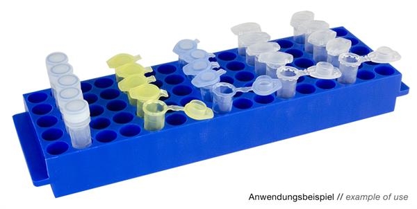 Display Rack für Reaktionsgefäße 1,5/2ml blau
