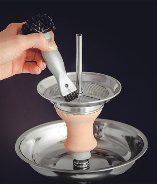 SAUBA Shishabürste shishabrush ca. 130mm silber/schwarz