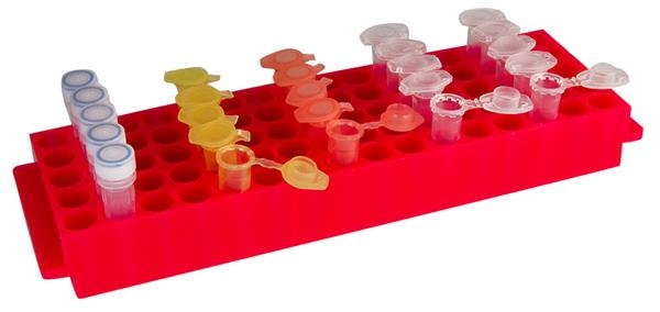 Display Rack für Reaktionsgefäße 1,5/2ml rot