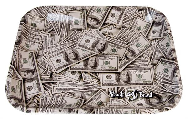 SKUNK Dreh Tablett Rolling Tray groß "SKUNK - Cash" ca. 34 x 28 x 2,5cm
