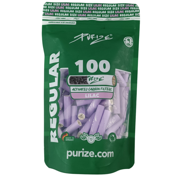 PURIZE LILAC Aktivkohlefilter ø 9mm 100er Packung