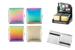 Zigaretten Etui 20er 85mm Metall Rainbow/Goldfarben Gummi